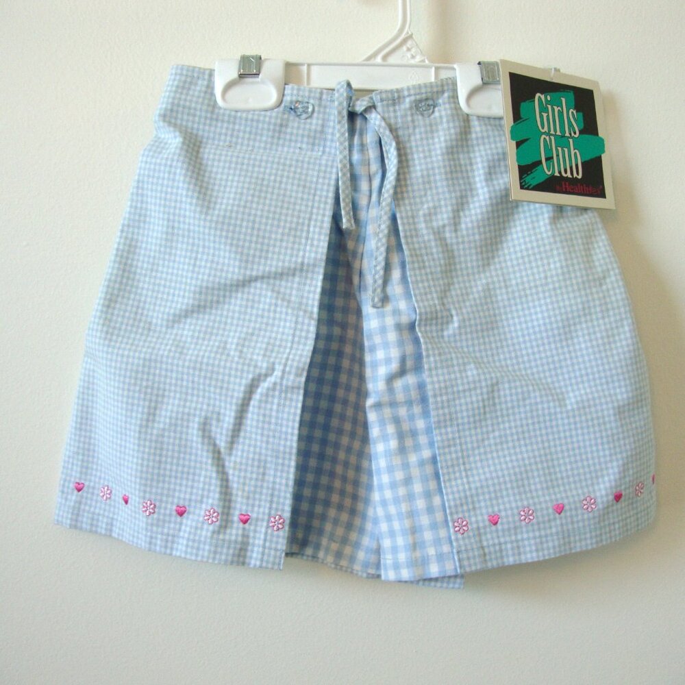 Healthtex Girls Baby Blue Checkered Skorts - Size (XS)7 - NWT - 1990's  NOS